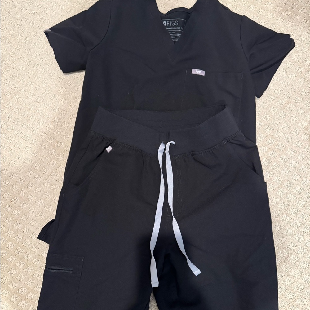 2x Sets - Figs Black & Maroon Scrub Set